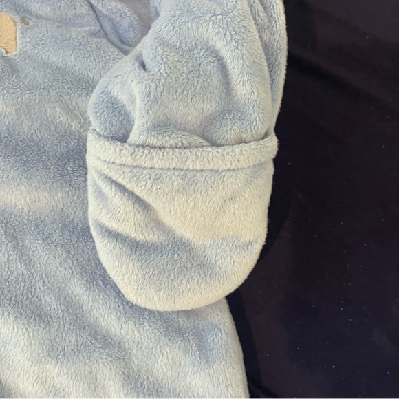 Child Of Mine By Carters Baby Boy Snowsuit Light Blue 3-6m Hooded Fleece Mittens - Picture 4 of 9